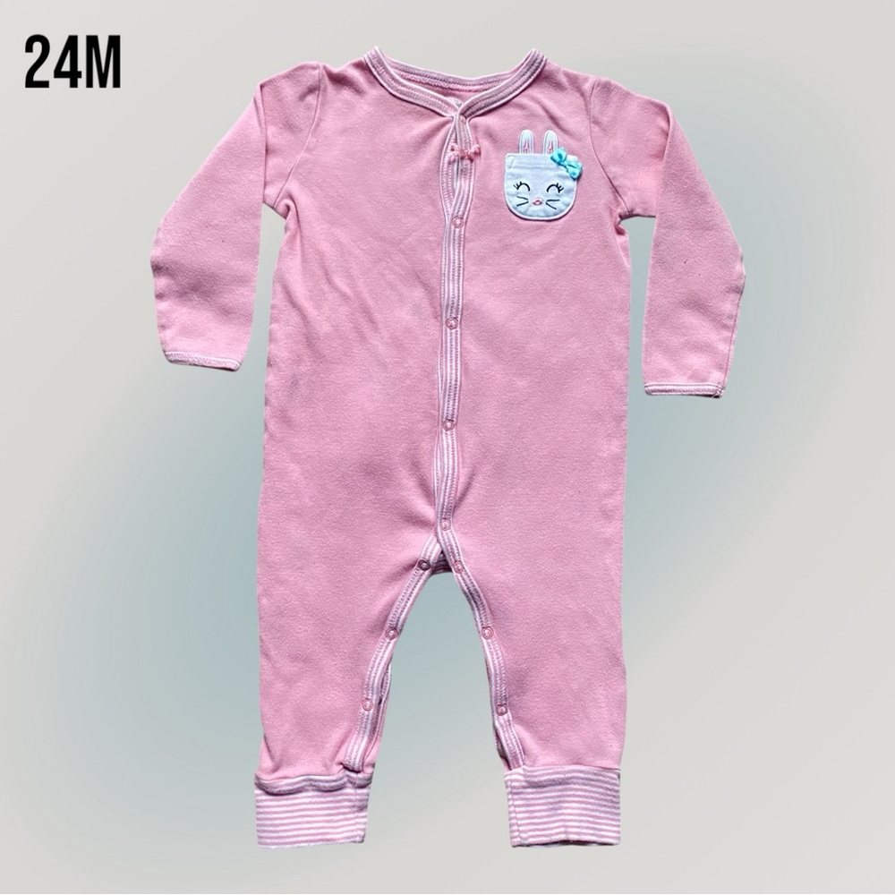 24M Baby Bunny Pink Long Sleeve Onesie